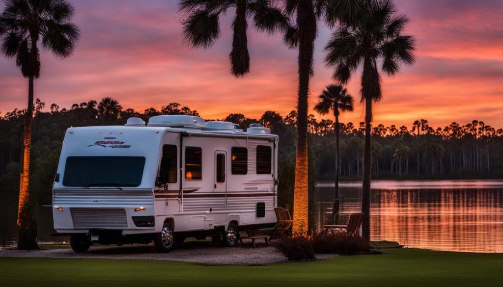 RV camping at Lake Griffin State Park