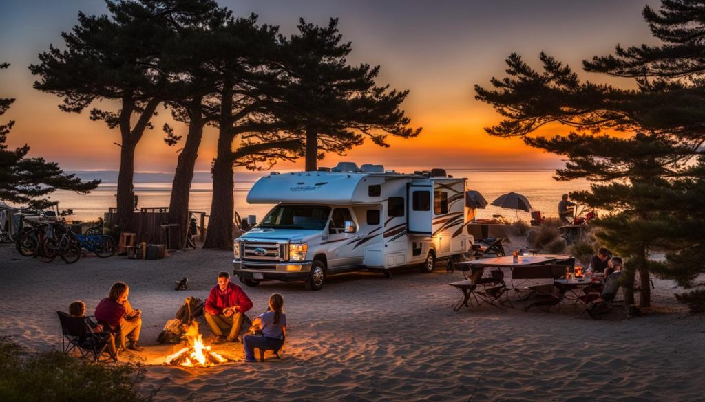 RV camping at Wildwood State Park on Long Island