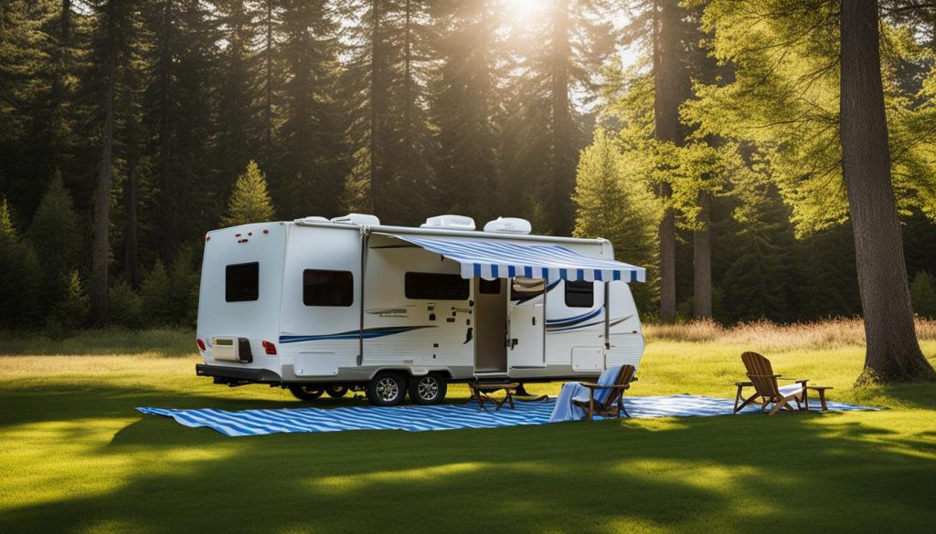 open RV awning