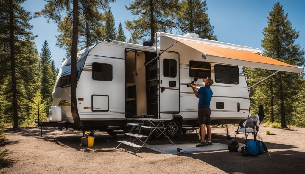 preparing the RV for awning operation