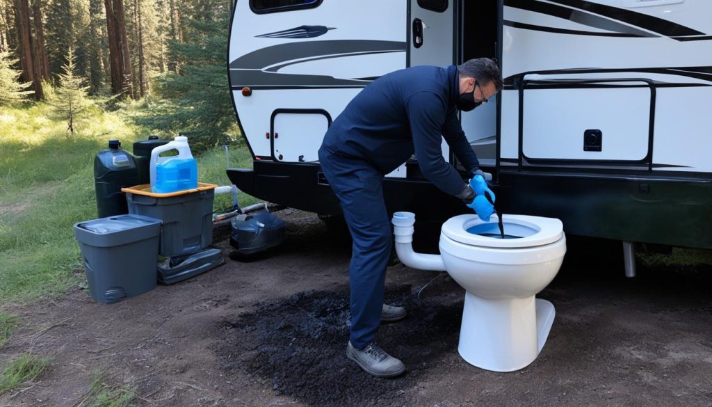 step-by-step guide to clean black tank in an RV