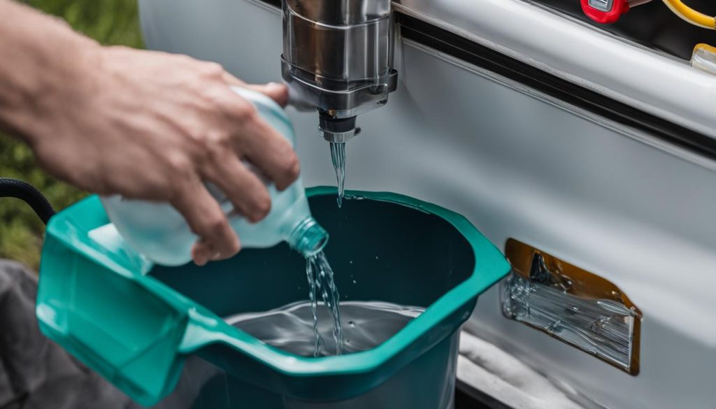 step by step guide to sanitize RV water tank