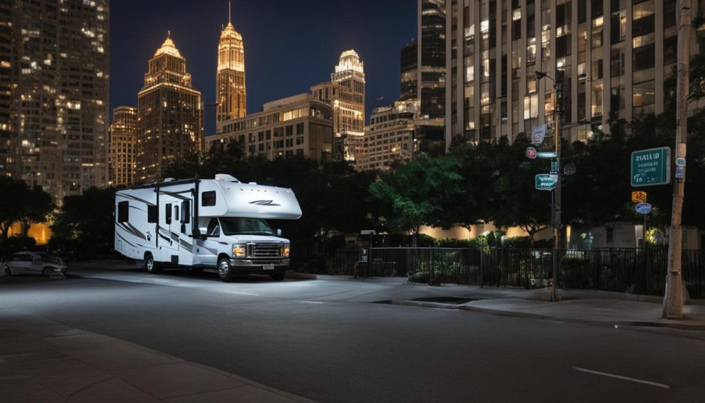 urban overnight RV parking