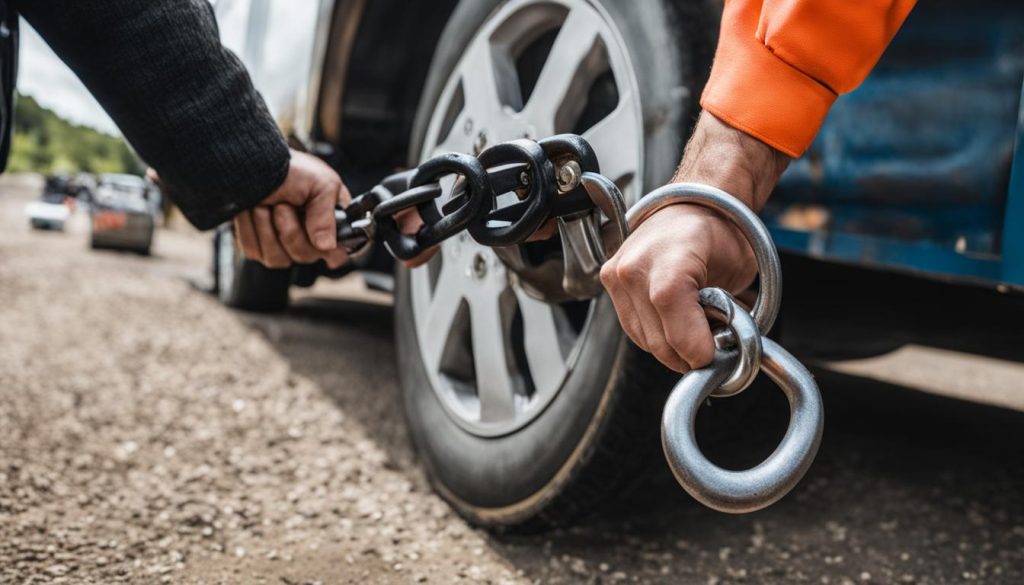 Securing safety chains for trailer towing